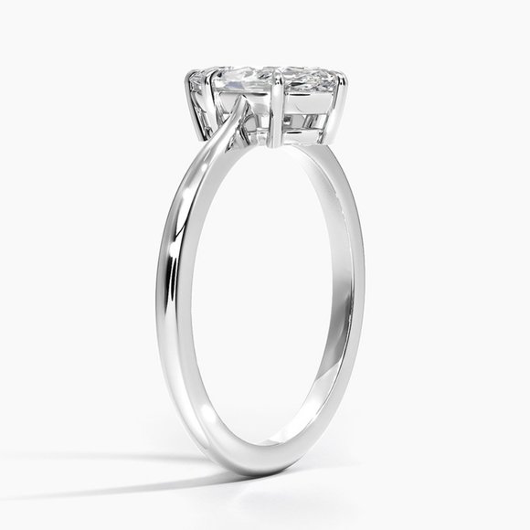IGI 1 Ct Marquise Cut Lab Diamond Engagement Ring, E-VS1 - Picture 2 of 5